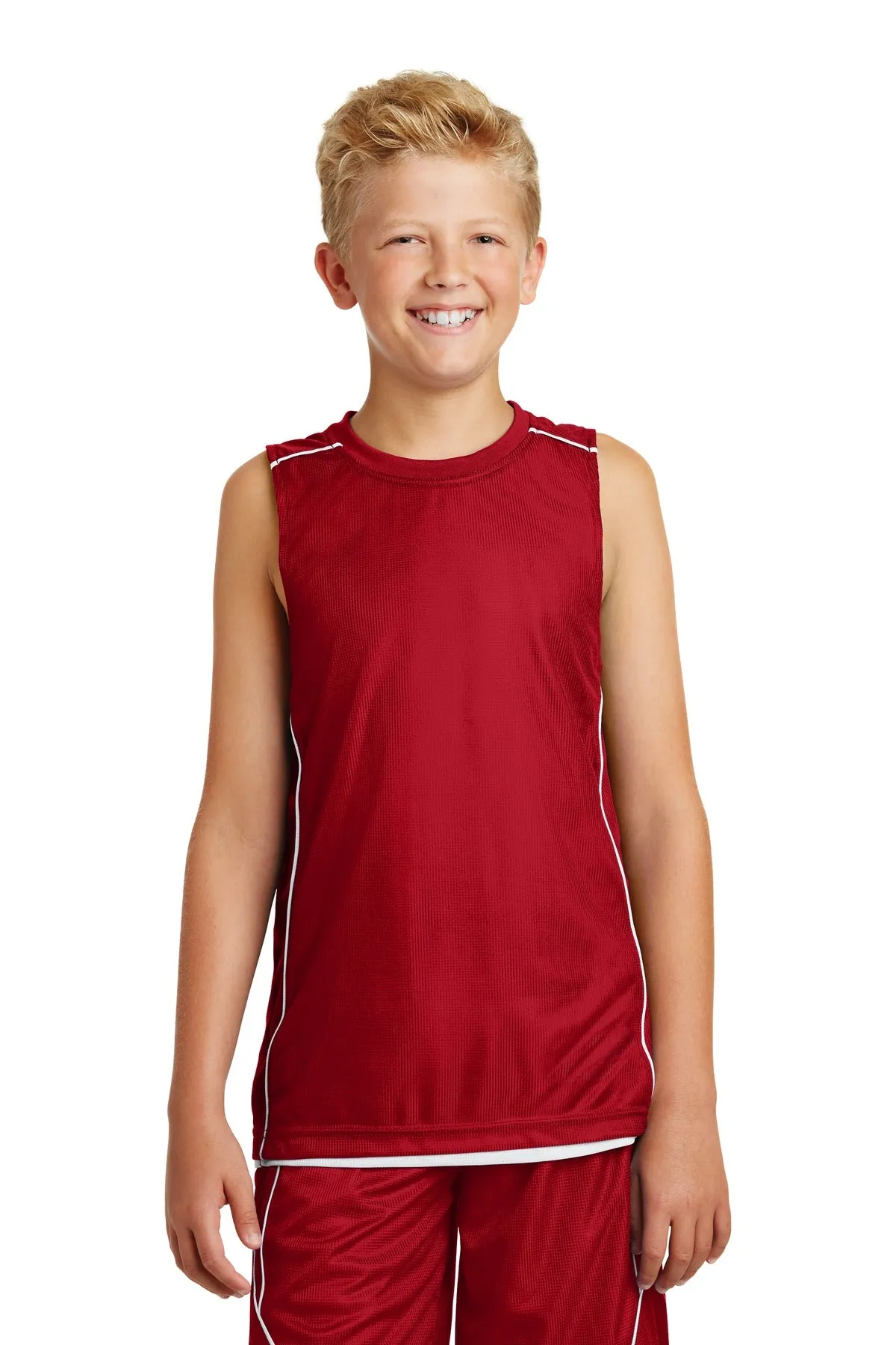 Sport-Tek® Youth PosiCharge® Mesh Reversible Sleeveless Tee. YT555