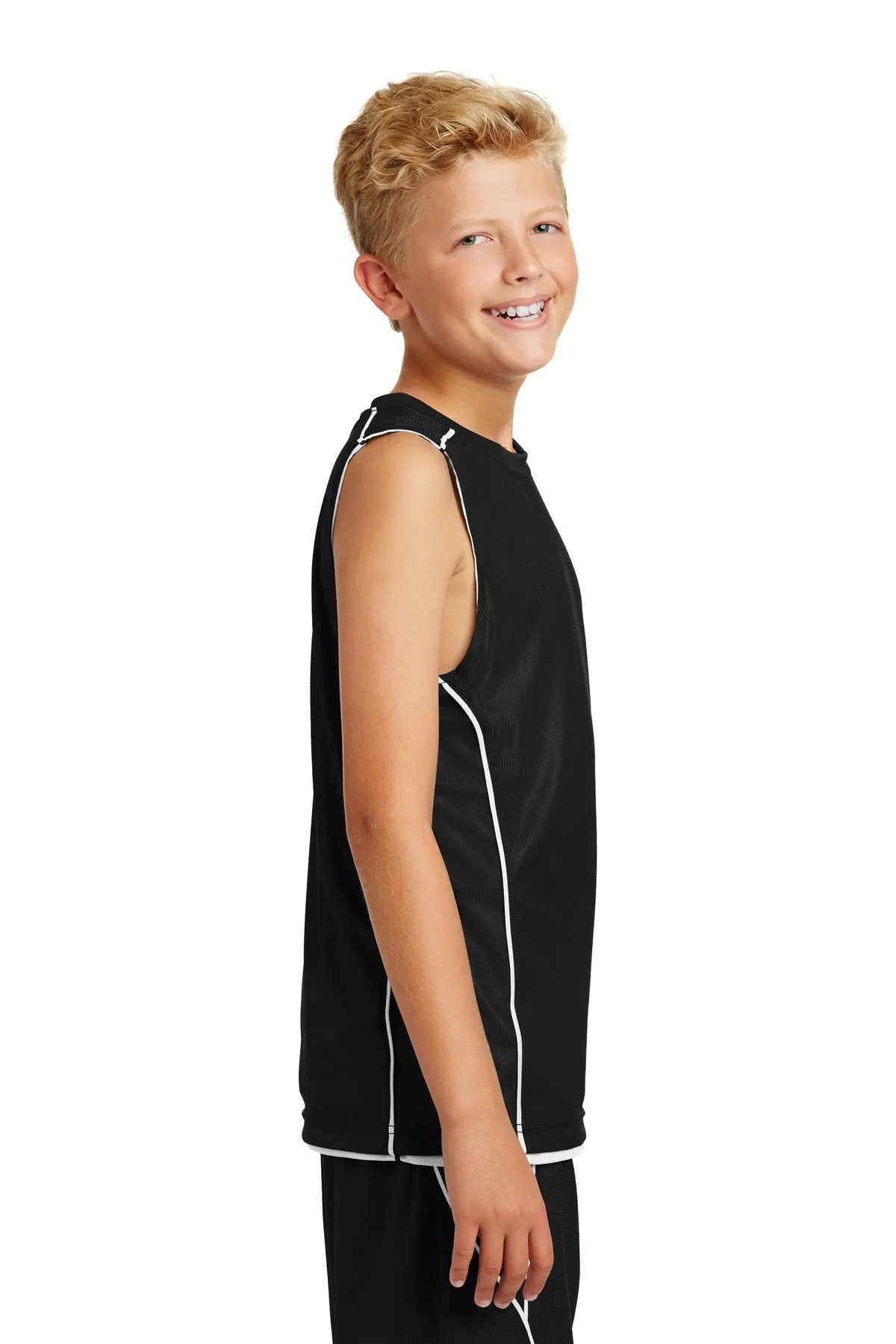 Sport-Tek® Youth PosiCharge® Mesh Reversible Sleeveless Tee. YT555