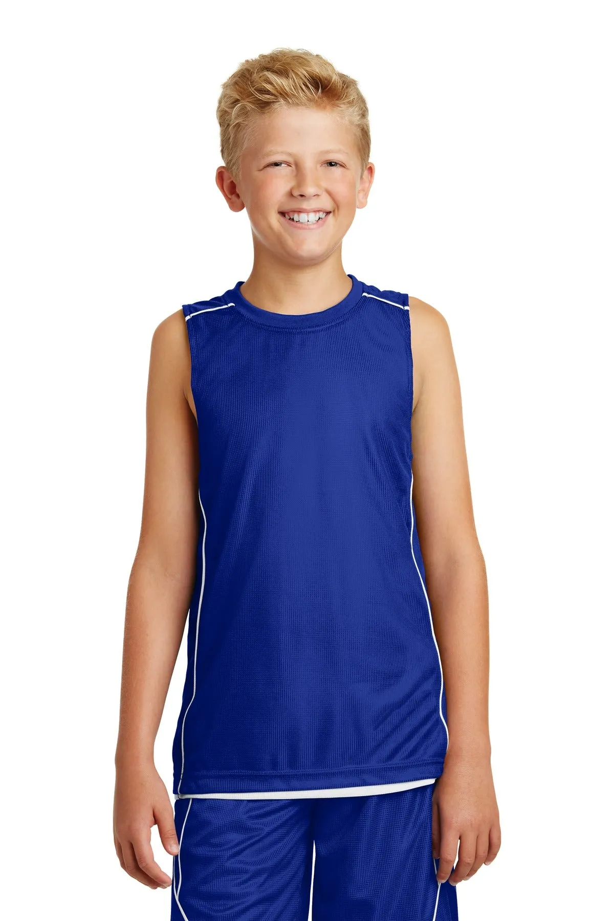 Sport-Tek® Youth PosiCharge® Mesh Reversible Sleeveless Tee. YT555