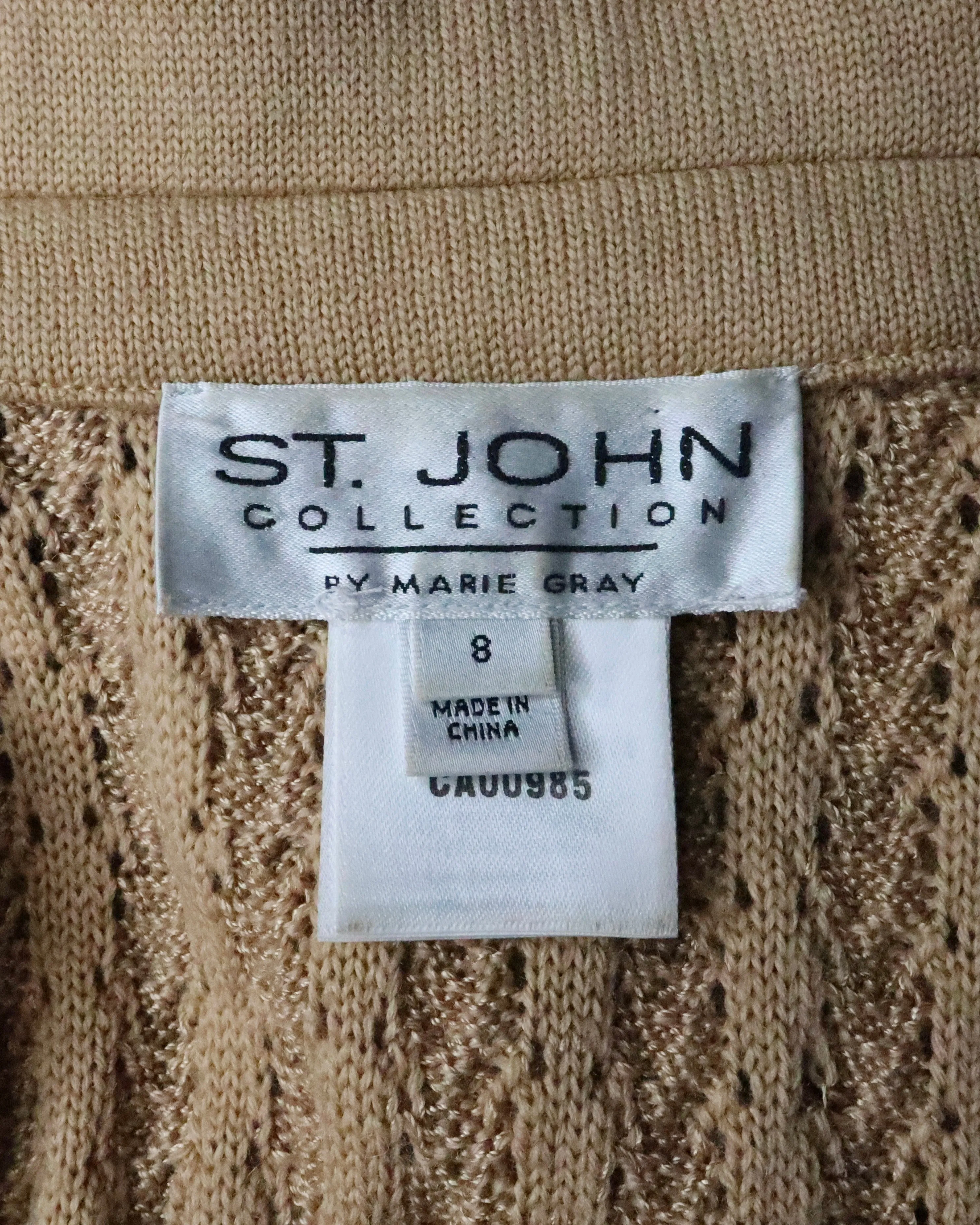 St. John Long Tan Knit Cardigan (M-L)