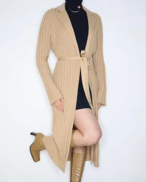 St. John Long Tan Knit Cardigan (M-L)