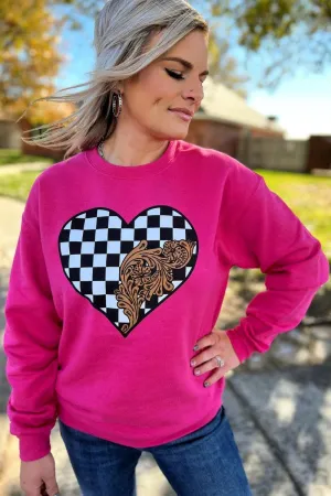 Sterling Kreek Checked In Love Pullover Sweatshirt