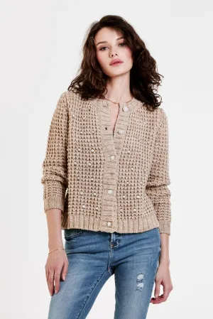 TAEGAN BUTTON FRONT CARDIGAN SWEATER SWEET OATMEAL