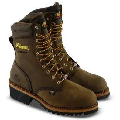 Thorogood Men's Logger 9" ST WP USA Made Work Boot - Brown - 804-3555