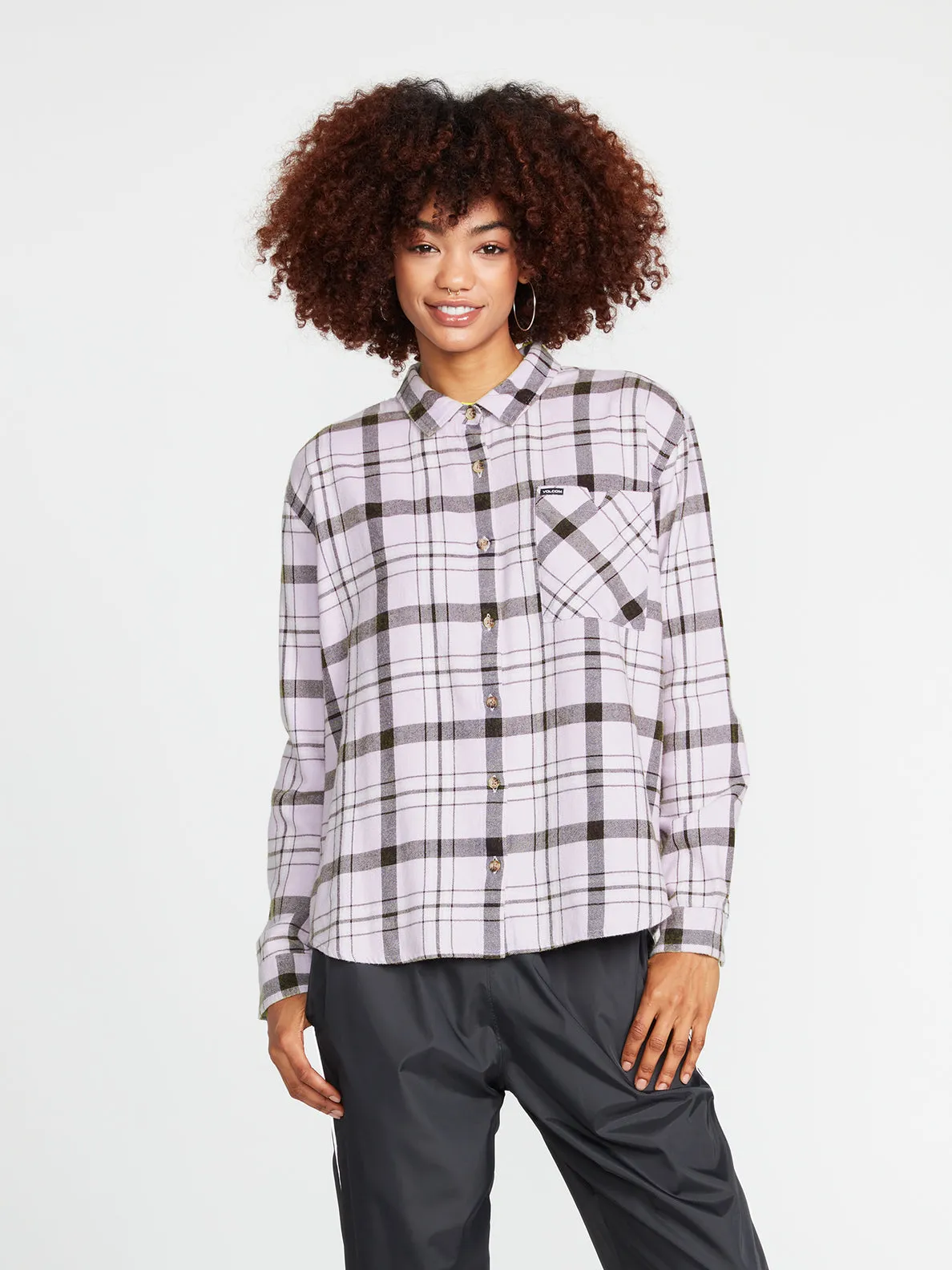 Volcom Plaid To Meet U L/S Shirt-Lavender