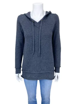 White   Warren Women's Cashmere Hoodie Sweater Charcoal Heather Size S