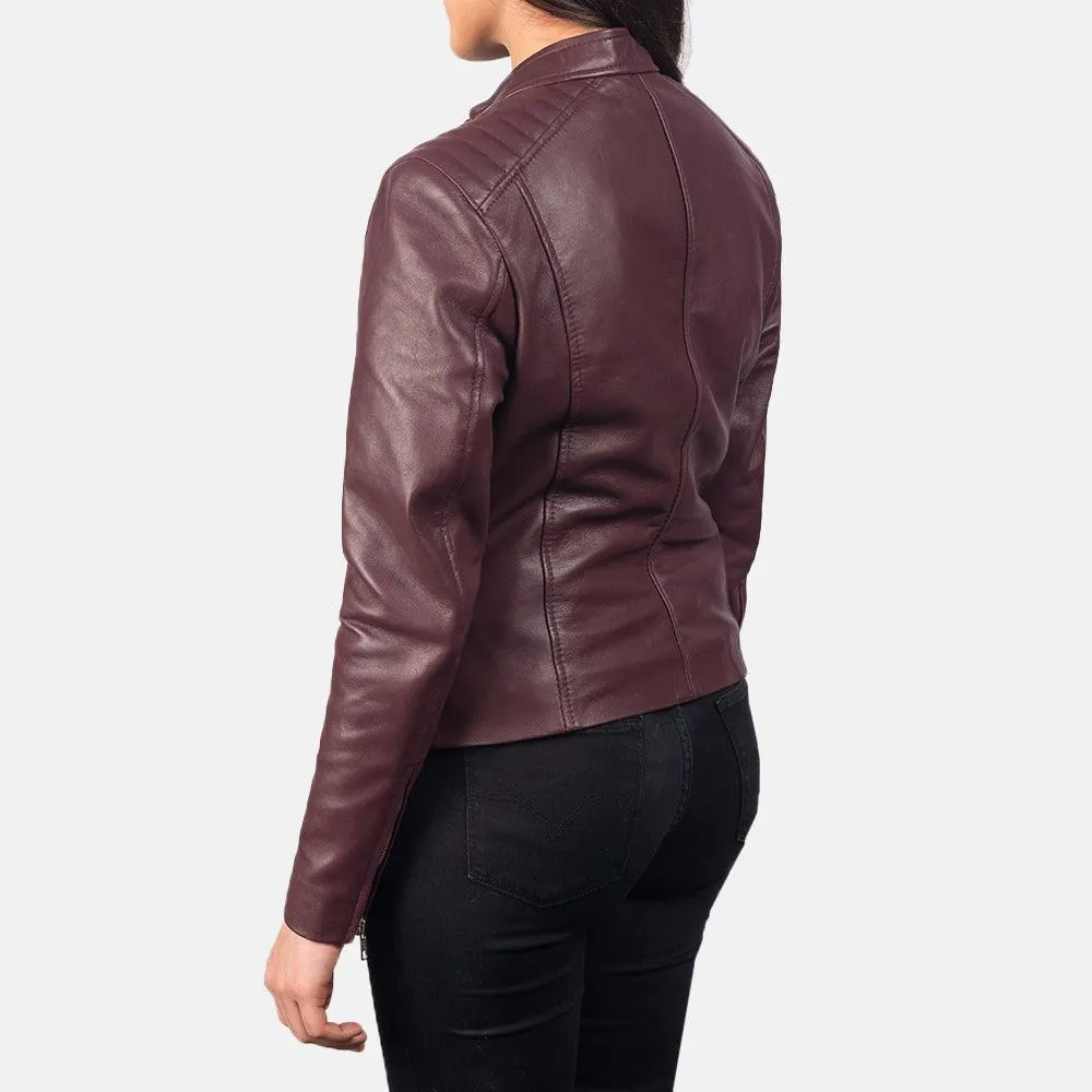 Womens Maroon Leather Jacket