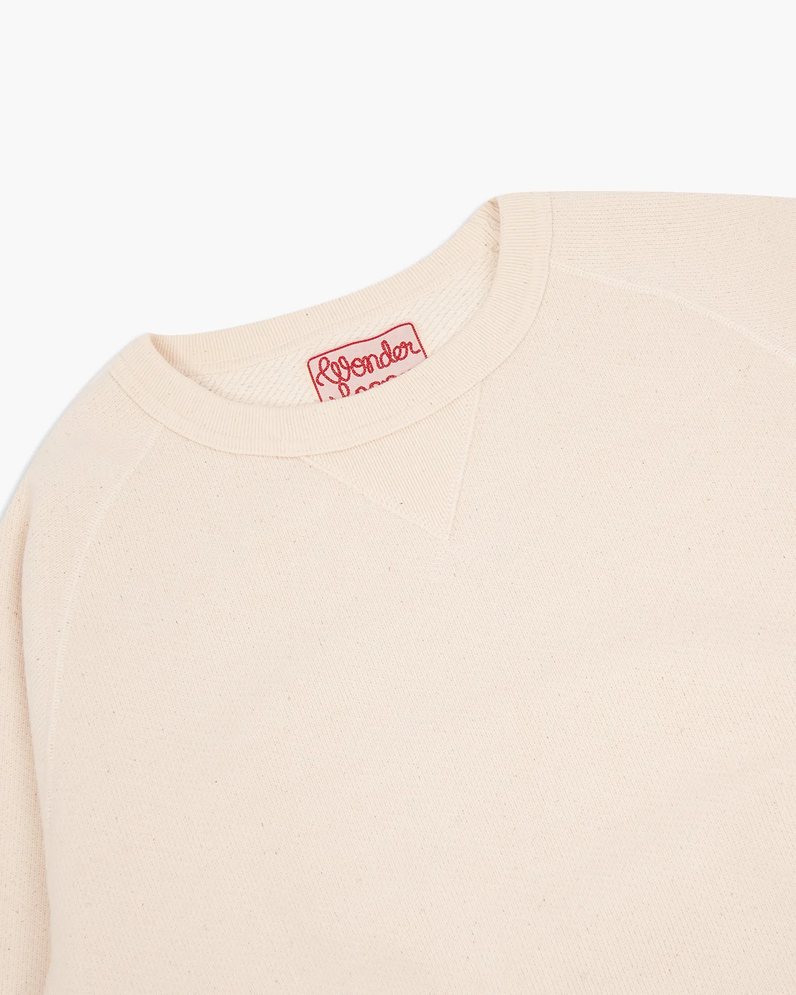 Wonder Looper 876gsm Double Heavyweight French Terry Pullover Crew Neck - Ecru