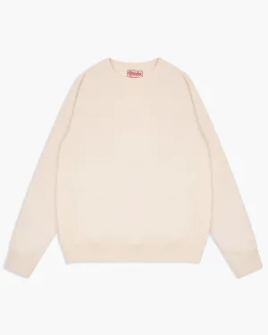 Wonder Looper 876gsm Double Heavyweight French Terry Pullover Crew Neck - Ecru