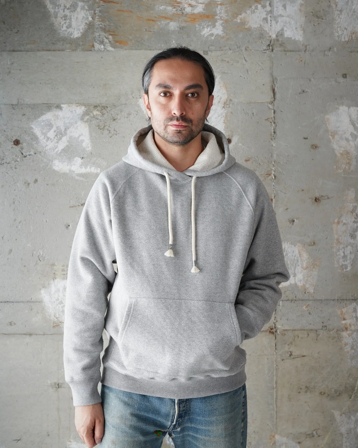 Wonder Looper 876gsm Double Heavyweight French Terry Pullover Hoodie - Heather Grey