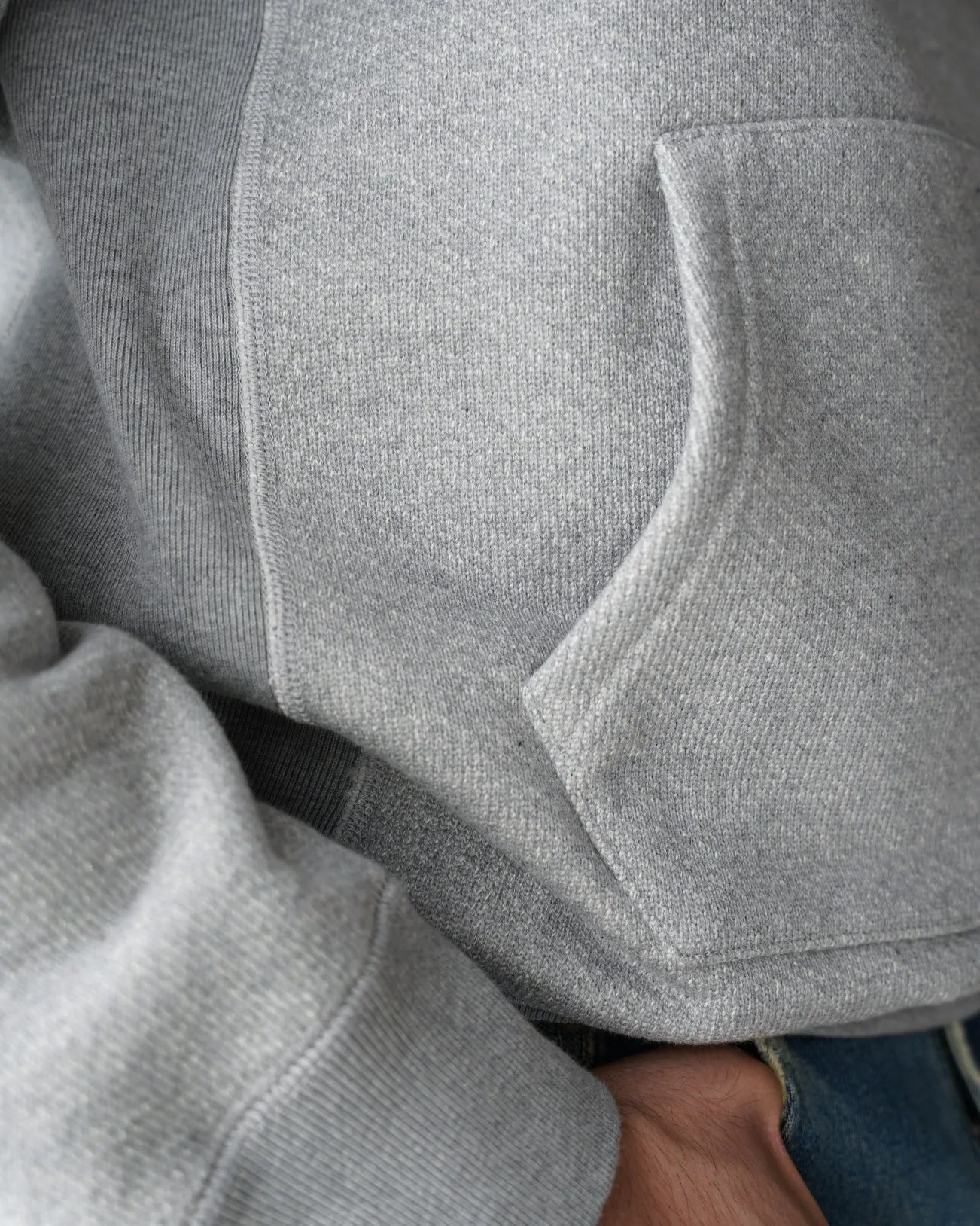 Wonder Looper 876gsm Double Heavyweight French Terry Pullover Hoodie - Heather Grey