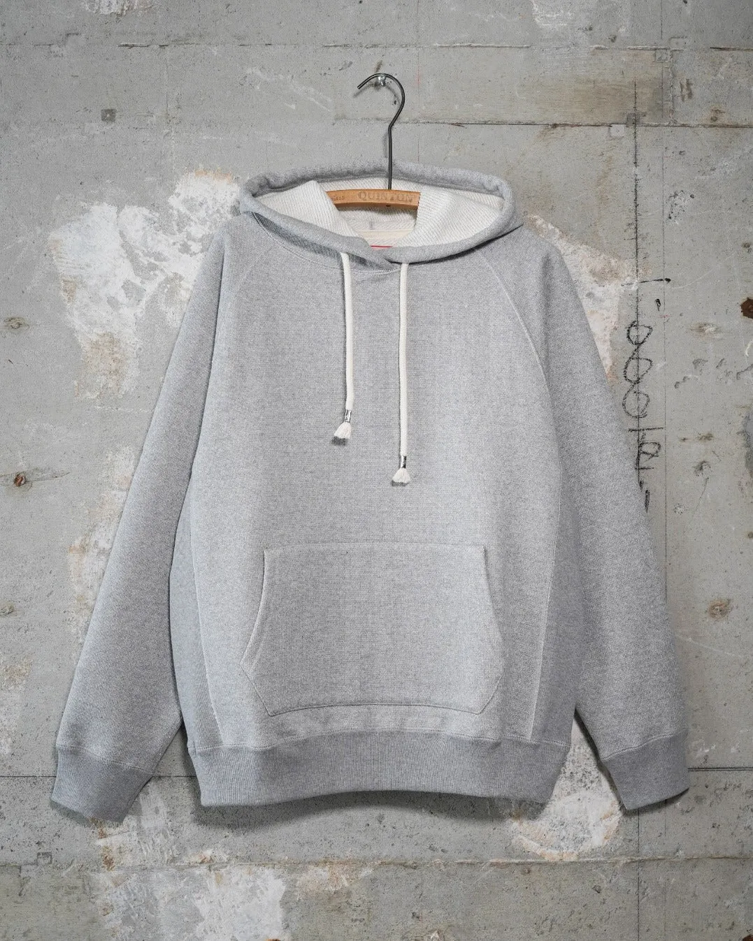 Wonder Looper 876gsm Double Heavyweight French Terry Pullover Hoodie - Heather Grey