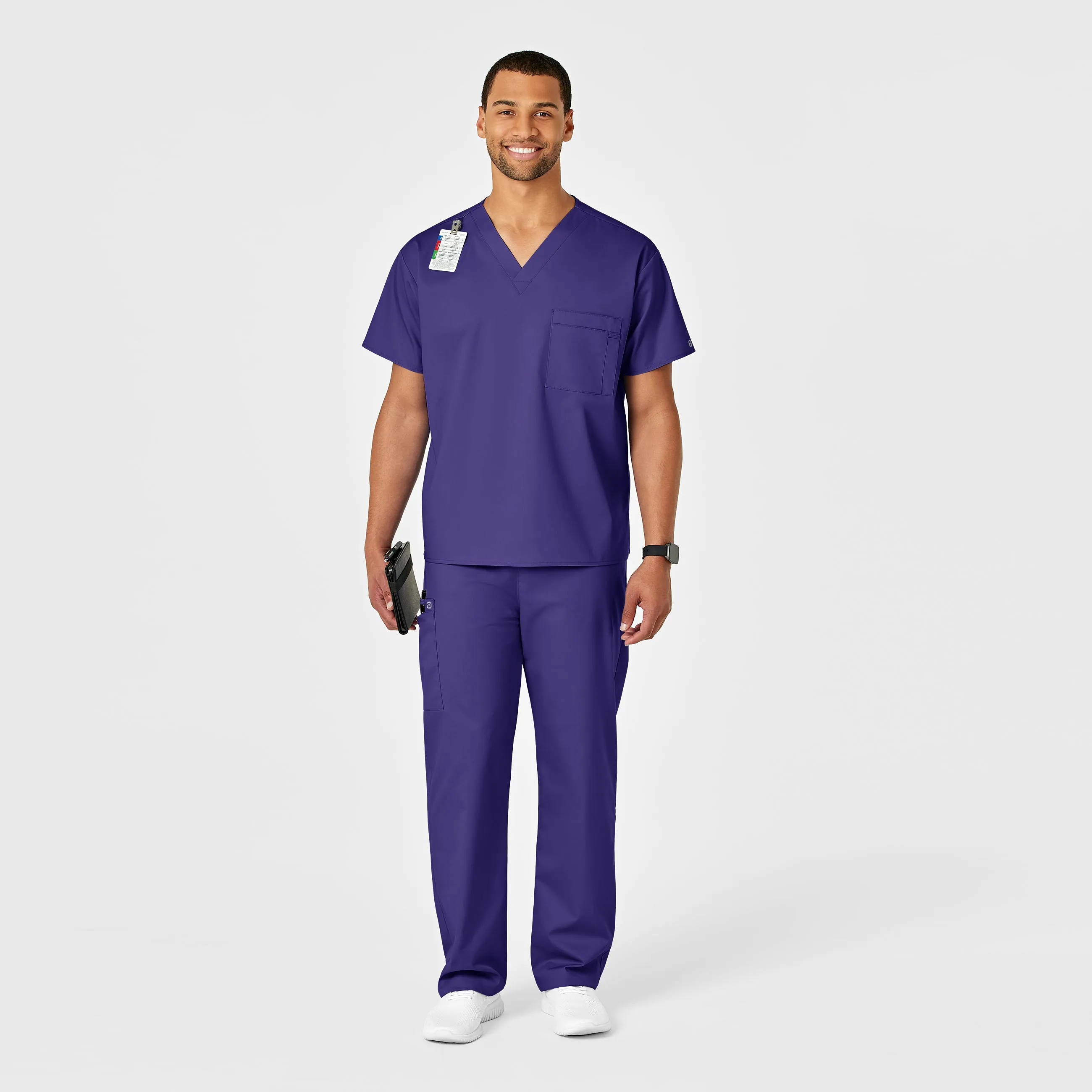 WonderWORK Unisex Drawstring Cargo Scrub Pant - Grape