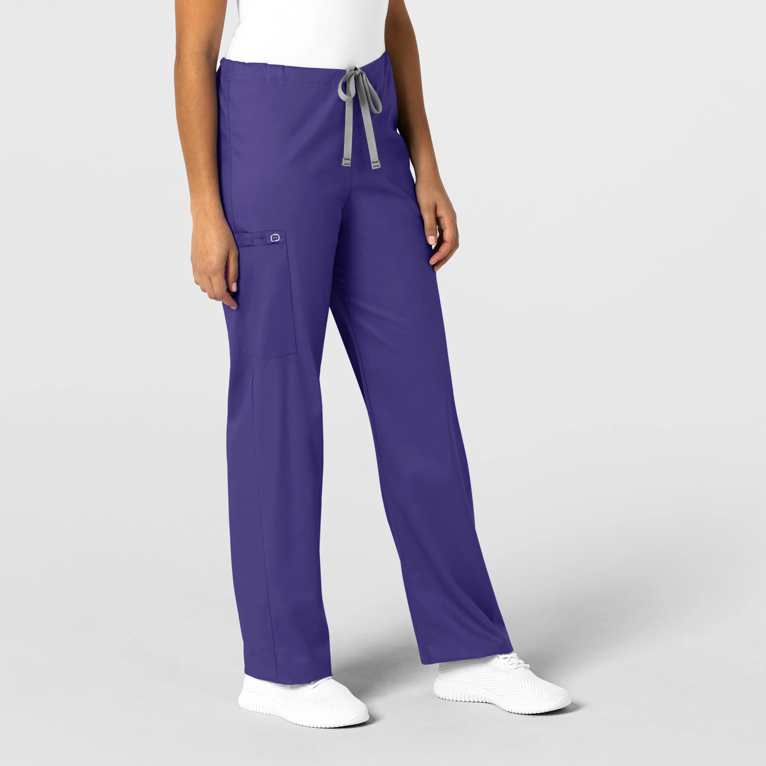 WonderWORK Unisex Drawstring Cargo Scrub Pant - Grape