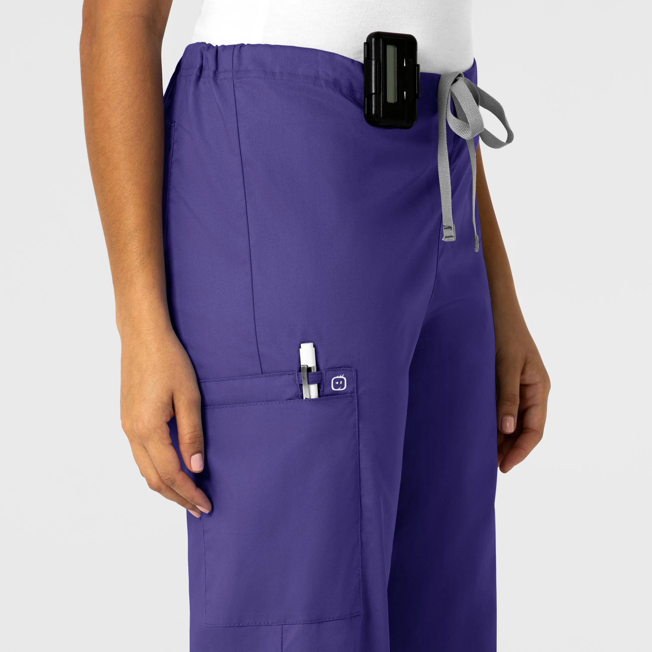 WonderWORK Unisex Drawstring Cargo Scrub Pant - Grape