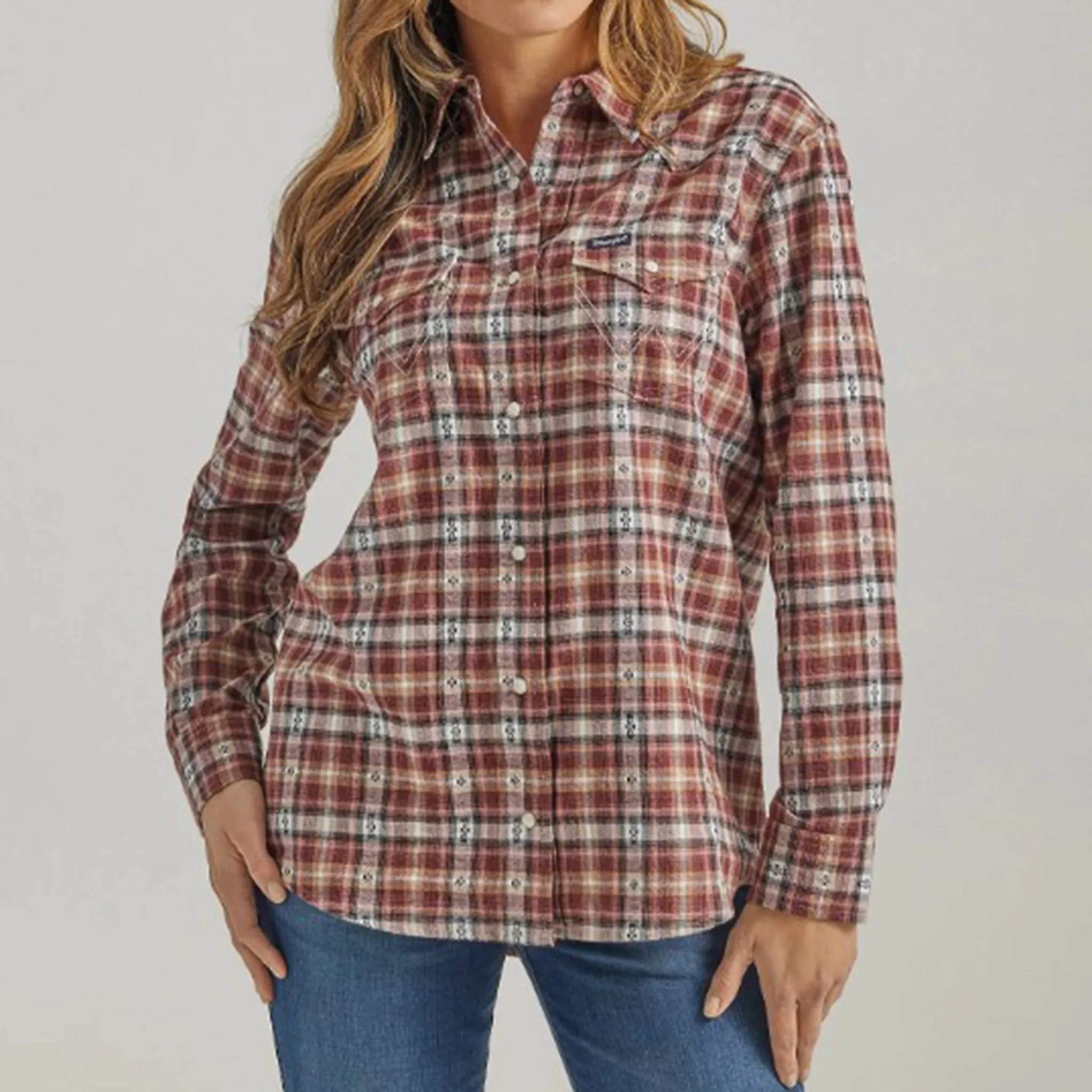 Wrangler Women's Flannel Snap Plaid Shirt