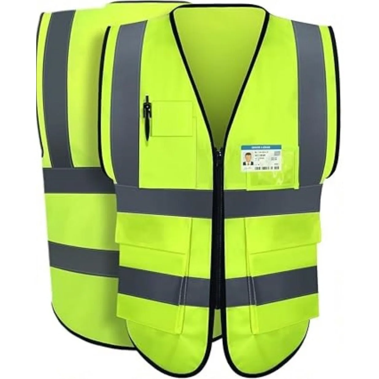 Yellow Reflective Safety Vest w/ Pockets (Medium)