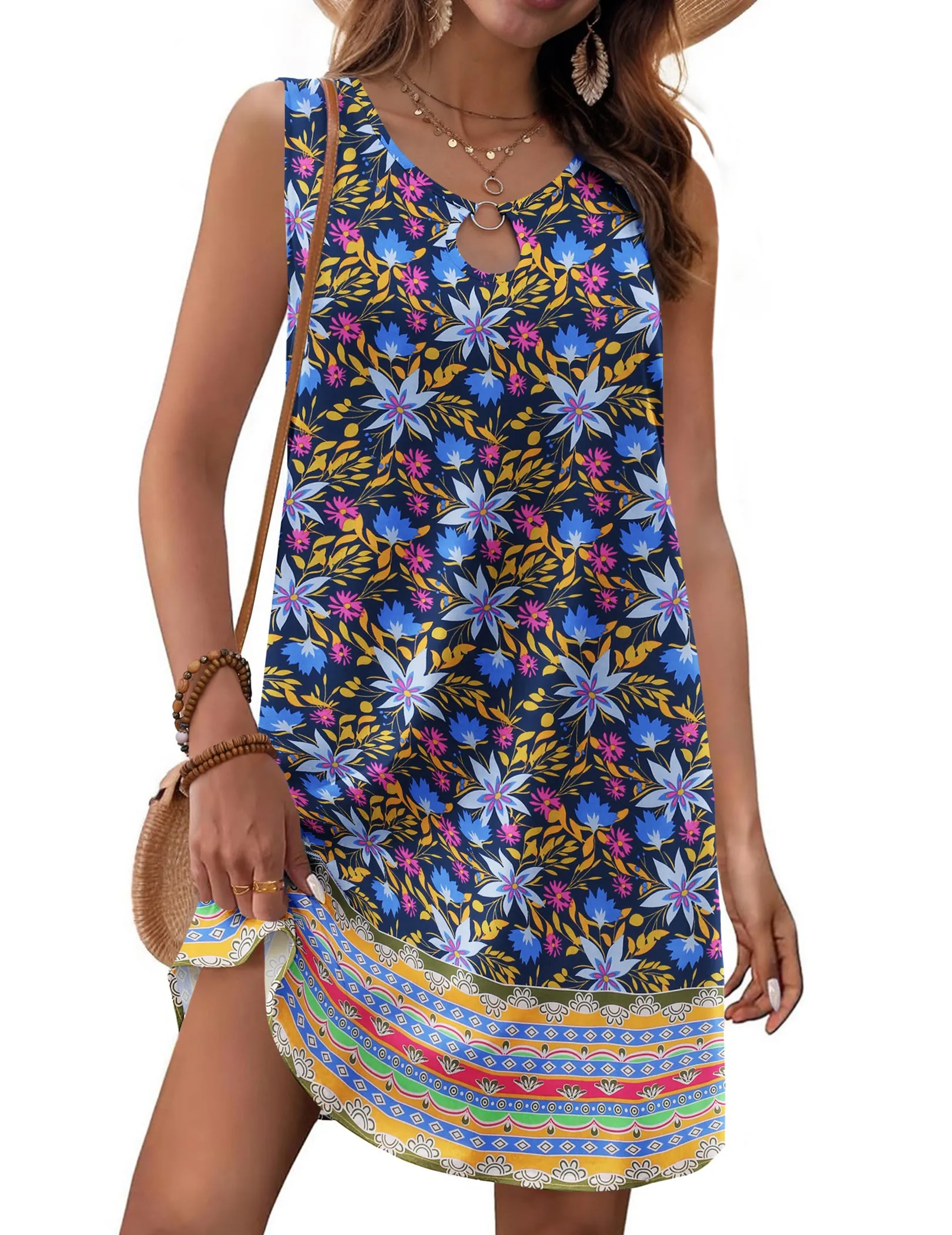 Zeagoo Womens Summer Dresses Loose Boho Tank Dress