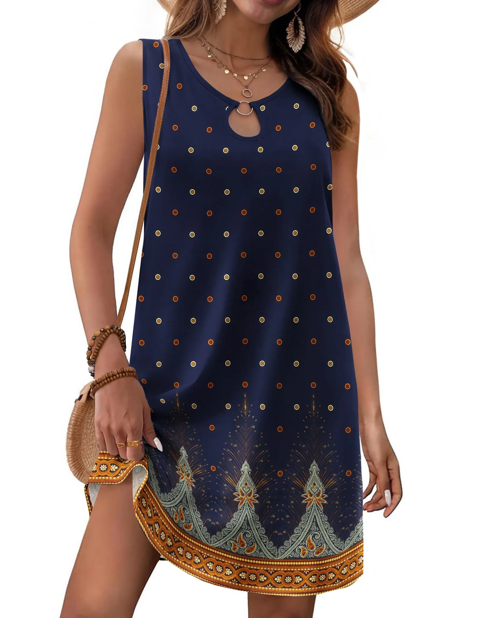 Zeagoo Womens Summer Dresses Loose Boho Tank Dress