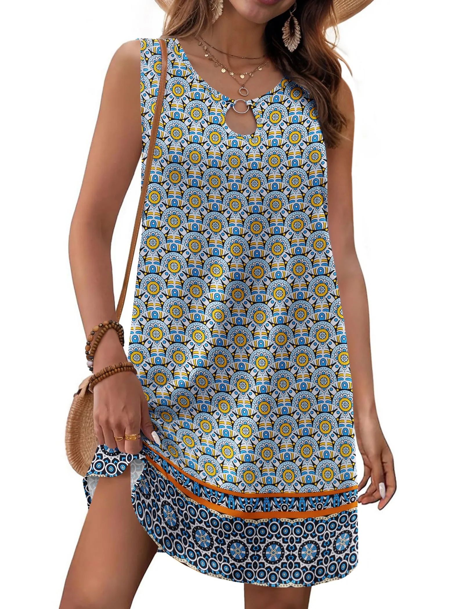 Zeagoo Womens Summer Dresses Loose Boho Tank Dress